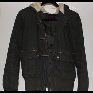 Green Jacket w/faux fur hood